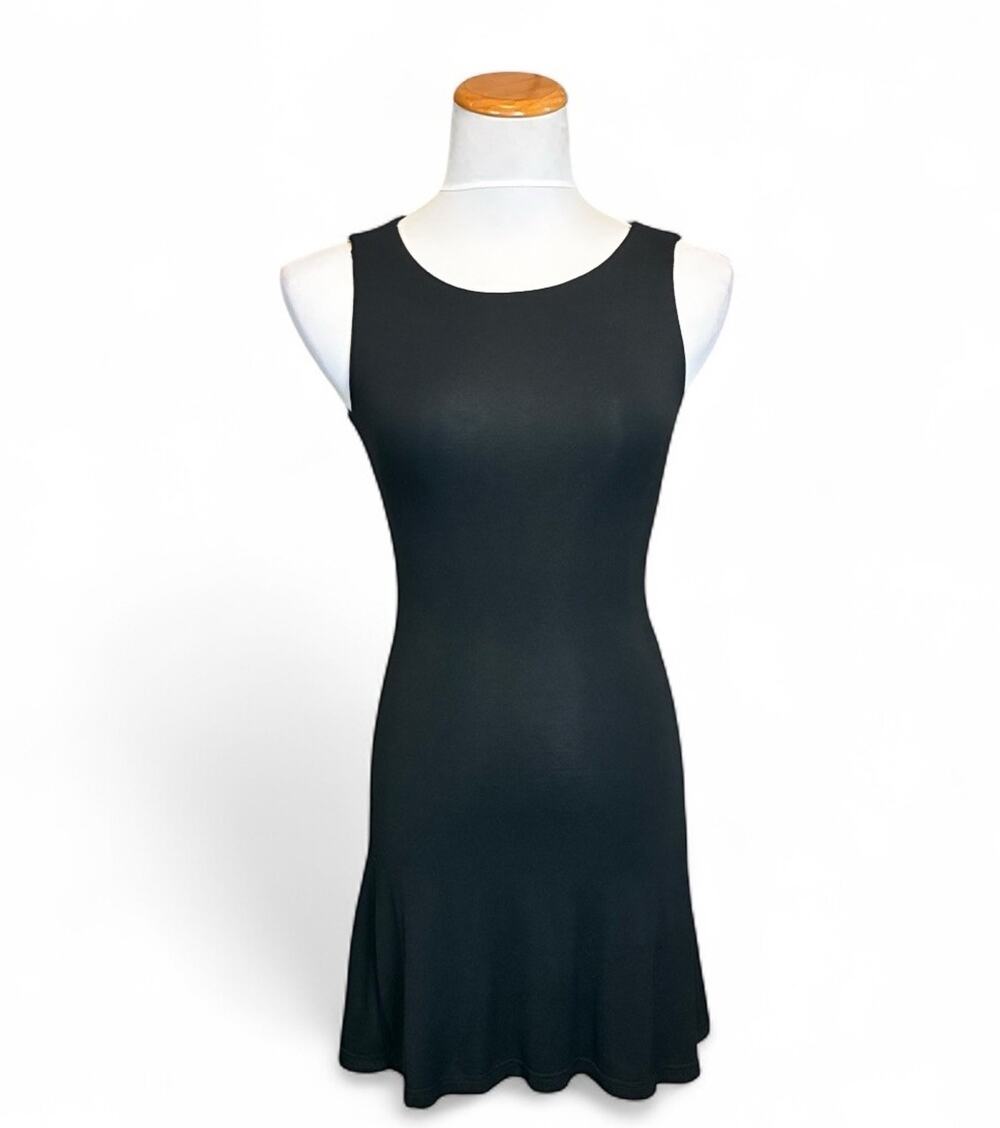 Princess Polly Classic Mini Dress Black Sleeveless Jersey cotton mini dress 0